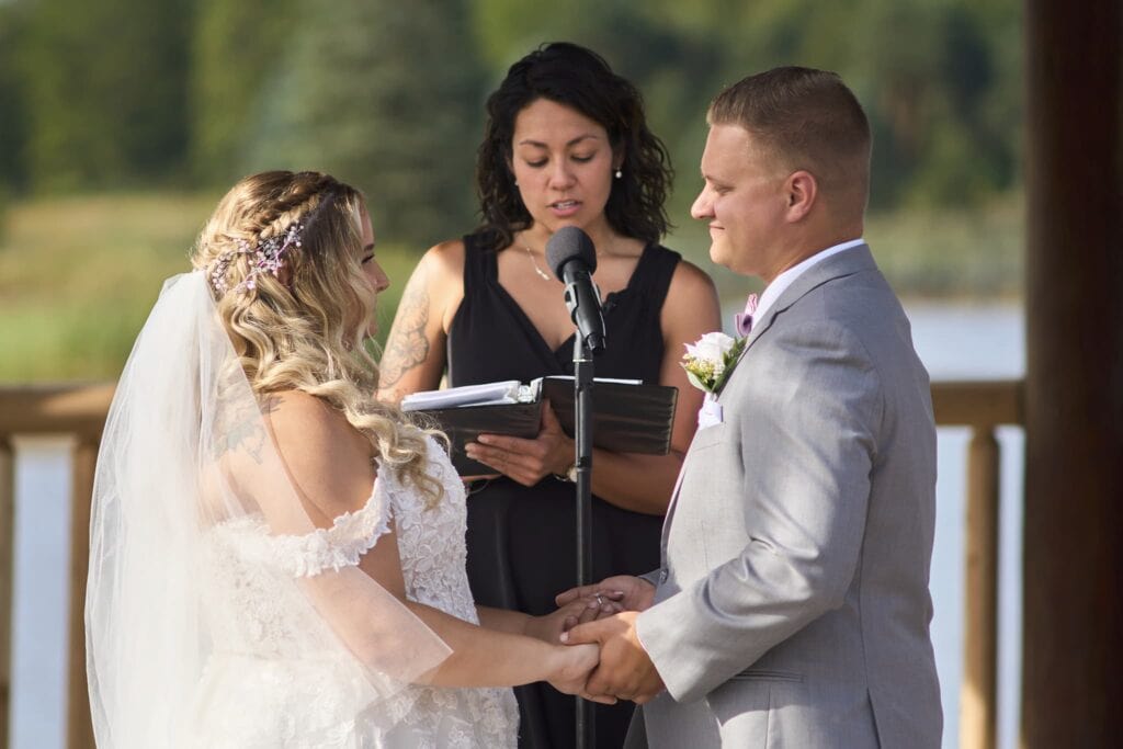 wedding officiant officiating a ceremony